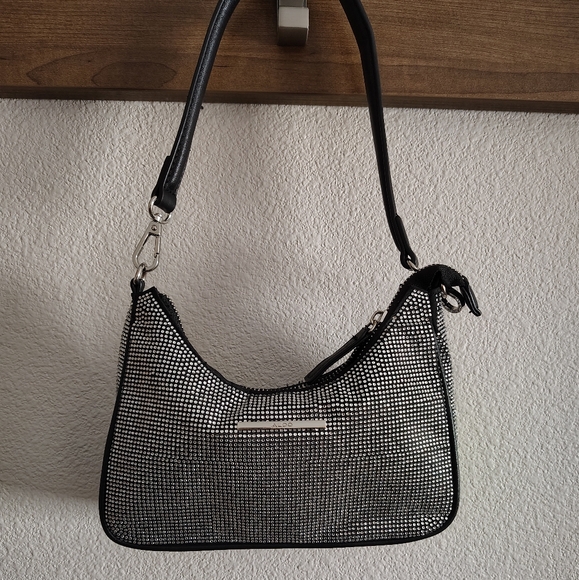 Aldo Black and Silver Crossbody Bag - Picture 4 of 11